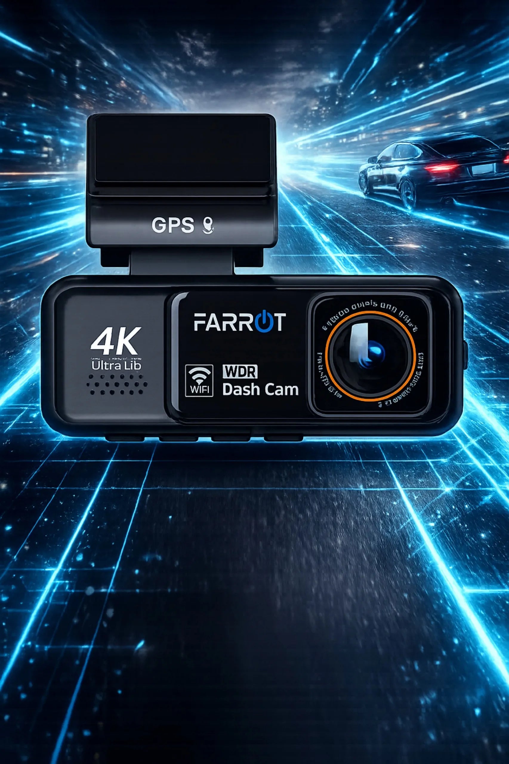Automobilinis vaizdo registratorius 4K GPS Wi-Fi kamera priekyje ir gale ADAS G-jutiklis