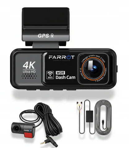 Automobilinis vaizdo registratorius 4K GPS Wi-Fi kamera priekyje ir gale ADAS G-jutiklis