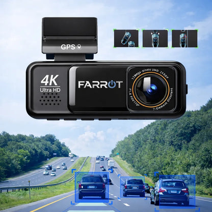 Automobilinis vaizdo registratorius 4K GPS Wi-Fi kamera priekyje ir gale ADAS G-jutiklis