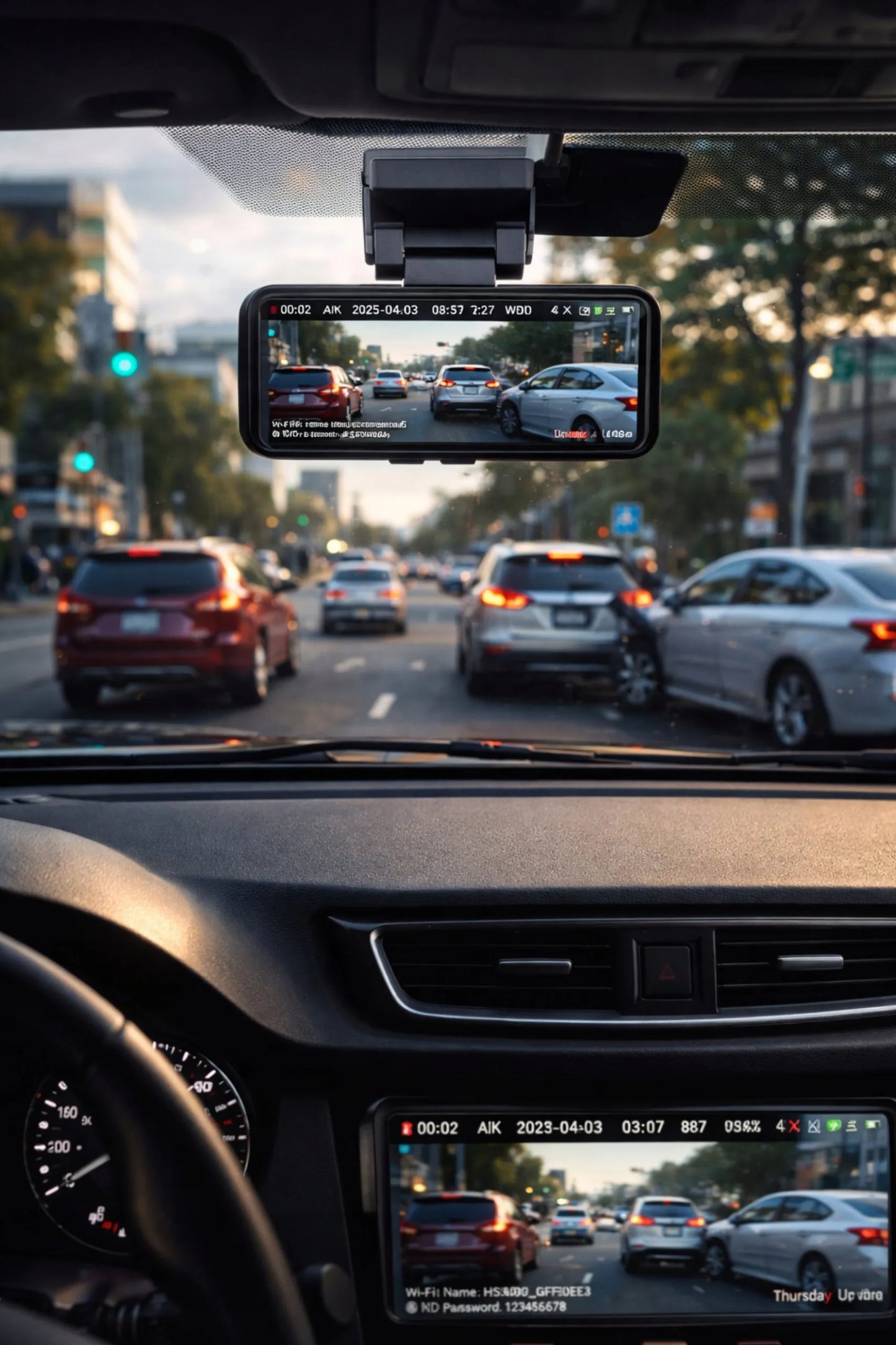 Automobilinis vaizdo registratorius 4K GPS Wi-Fi kamera priekyje ir gale ADAS G-jutiklis