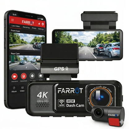 Automobilinis vaizdo registratorius 4K GPS Wi-Fi kamera priekyje ir gale ADAS G-jutiklis