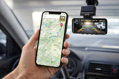 Automobilinis vaizdo registratorius 4K GPS Wi-Fi kamera priekyje ir gale ADAS G-jutiklis
