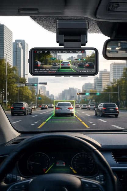Automobilinis vaizdo registratorius 4K GPS Wi-Fi kamera priekyje ir gale ADAS G-jutiklis