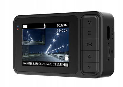 Automobilinis vaizdo registratorius NAVITEL R480 2K DUAL, magnetinis laikiklis, SONY jutiklis