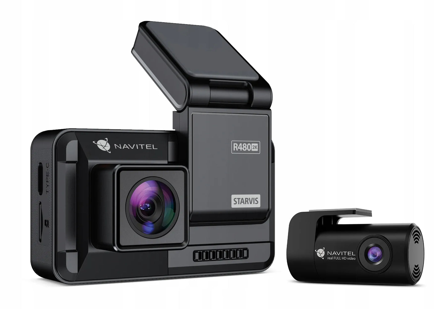 Automobilinis vaizdo registratorius NAVITEL R480 2K DUAL, magnetinis laikiklis, SONY jutiklis