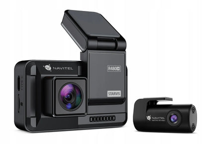 Automobilinis vaizdo registratorius NAVITEL R480 2K DUAL, magnetinis laikiklis, SONY jutiklis