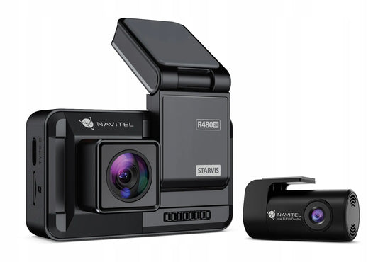 Automobilinis vaizdo registratorius NAVITEL R480 2K DUAL, magnetinis laikiklis, SONY jutiklis