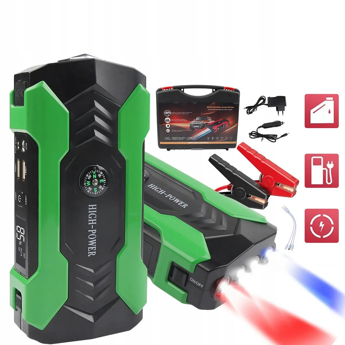 Automobilio avarinio užvedimo įrenginys Booster 99800mAh 12V