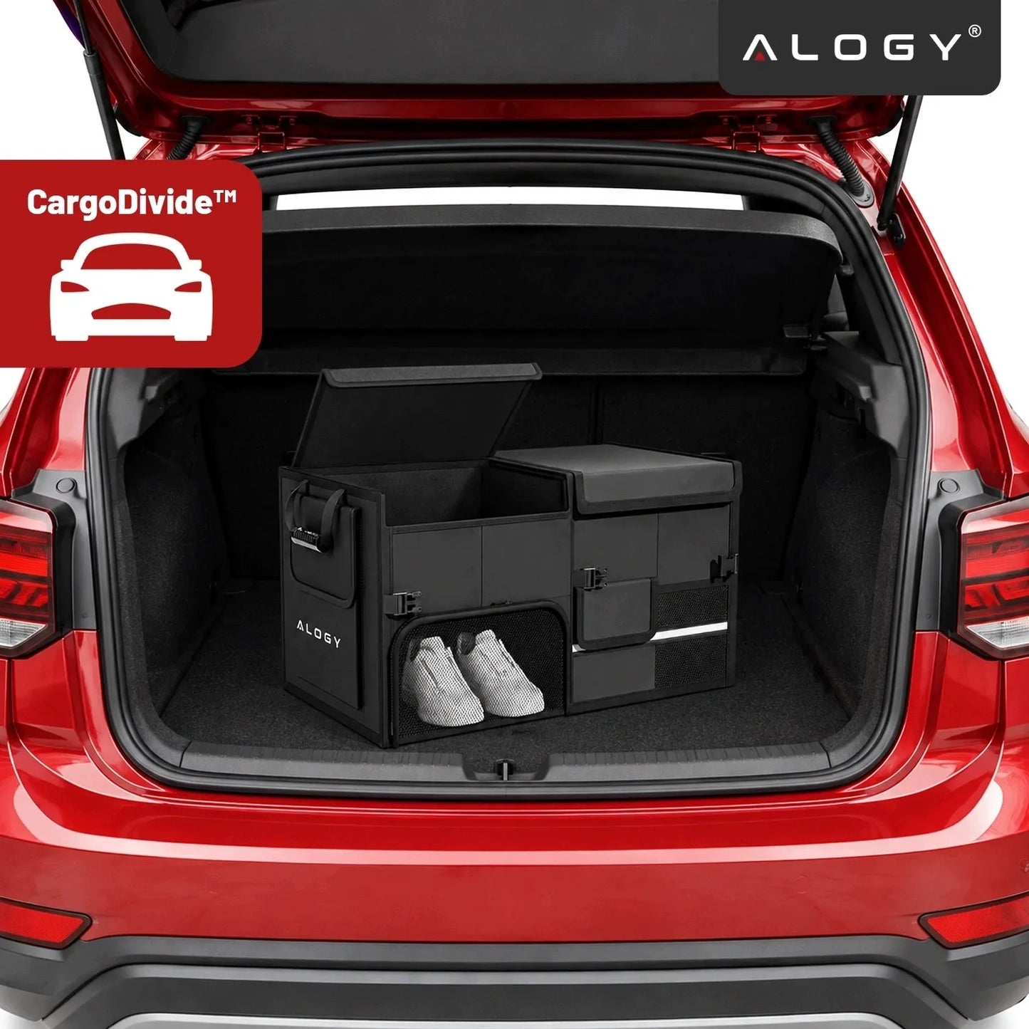 Automobilio bagažinės organizatorius krepšys Alogy 60L sulankstomas