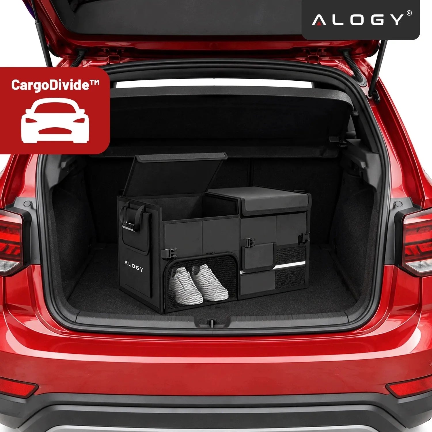 Automobilio bagažinės organizatorius krepšys Alogy 60L sulankstomas