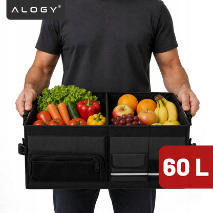 Automobilio bagažinės organizatorius krepšys Alogy 60L sulankstomas