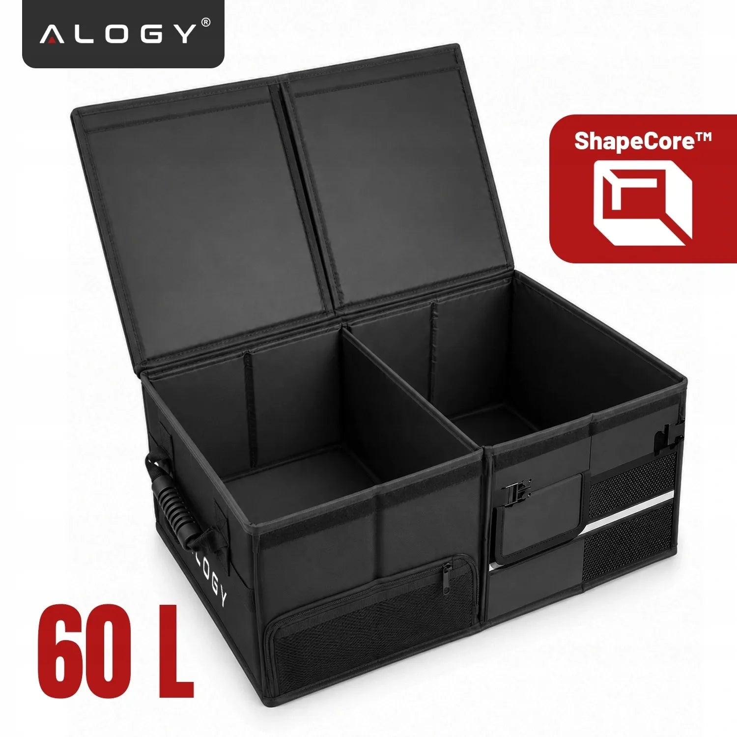 Automobilio bagažinės organizatorius krepšys Alogy 60L sulankstomas