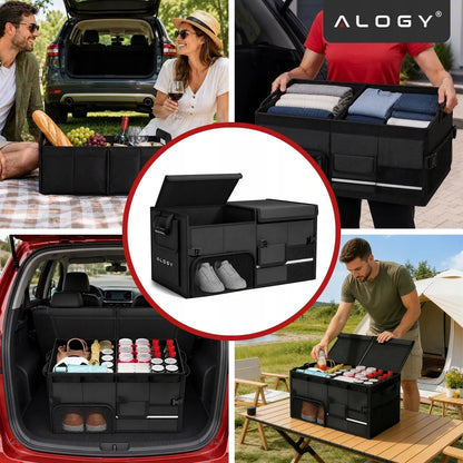 Automobilio bagažinės organizatorius krepšys Alogy 60L sulankstomas