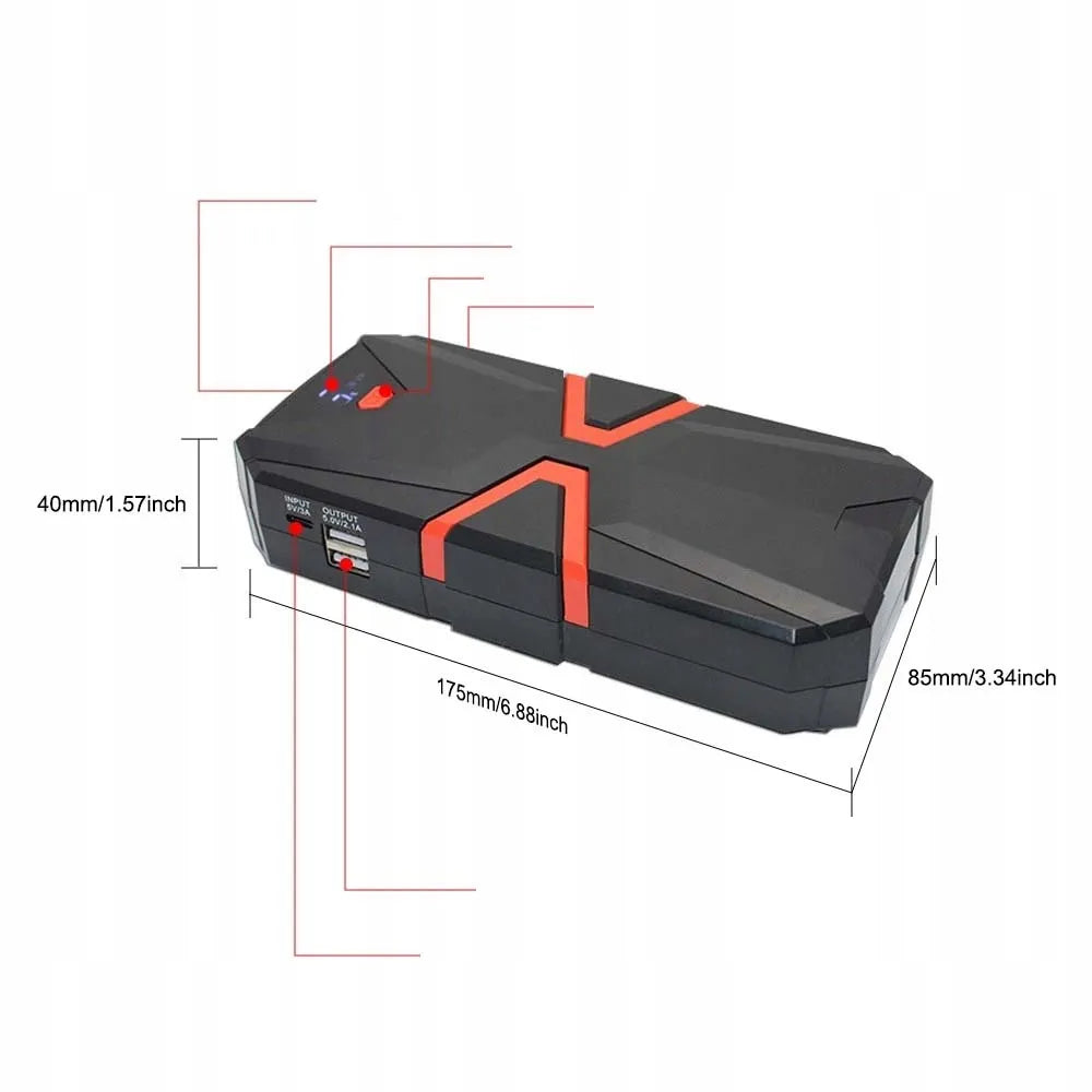 Automobilio užvedimo įrenginys 8000 mAh automobilinis išorinis akumuliatorius