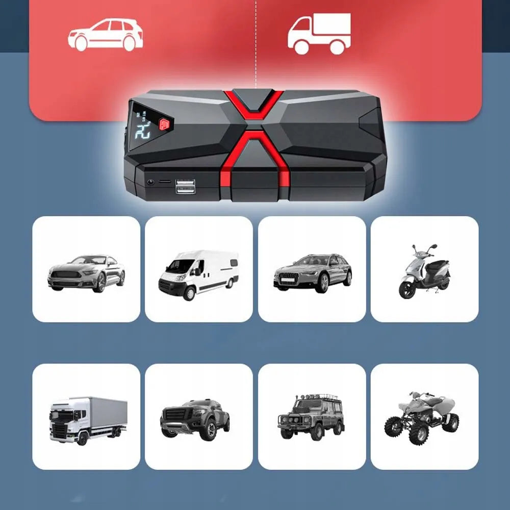 Automobilio užvedimo įrenginys 8000 mAh automobilinis išorinis akumuliatorius