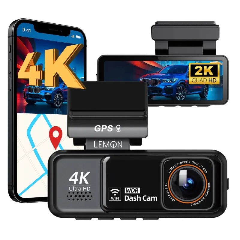 Automobilio vaizdo registratorius priekis galas 4K GPS WiFi atbulinės eigos kamera 2K ADAS BSD PARKAVIMAS