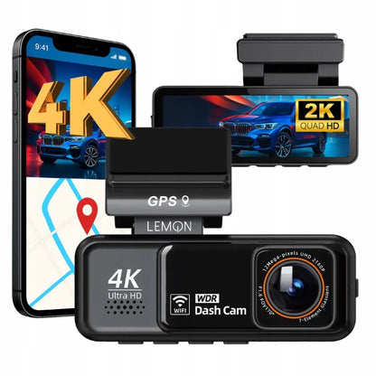 Automobilio vaizdo registratorius priekis galas 4K GPS WiFi atbulinės eigos kamera 2K ADAS BSD PARKAVIMAS