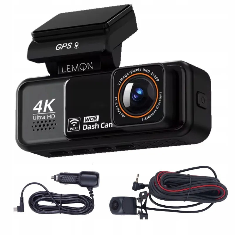 Automobilio vaizdo registratorius priekis galas 4K GPS WiFi atbulinės eigos kamera 2K ADAS BSD PARKAVIMAS