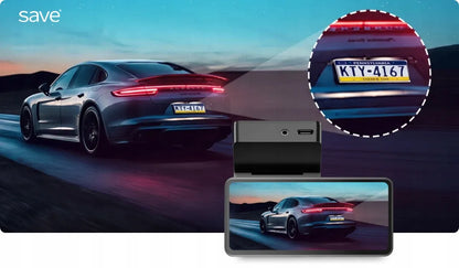 Automobilio vaizdo registratorius Save A4 4K Wi-Fi su galinio vaizdo kamera