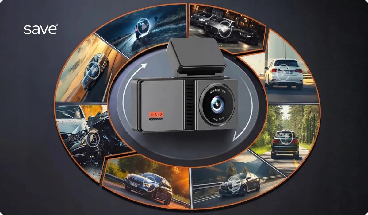 Automobilio vaizdo registratorius Save A4 4K Wi-Fi su galinio vaizdo kamera