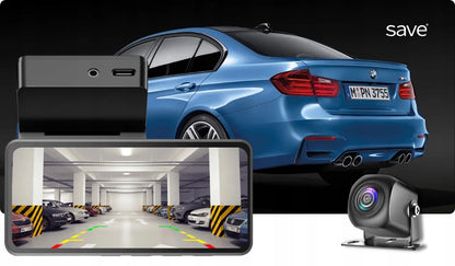 Automobilio vaizdo registratorius Save A4 4K Wi-Fi su galinio vaizdo kamera