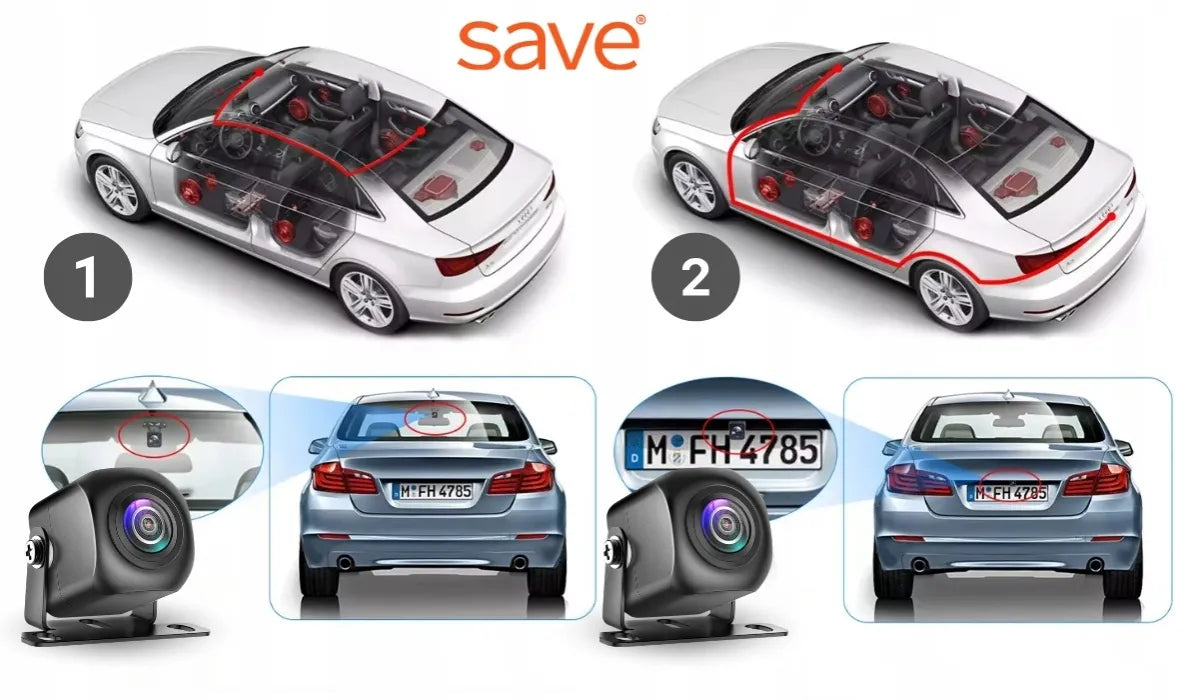 Automobilio vaizdo registratorius Save A4 4K Wi-Fi su galinio vaizdo kamera