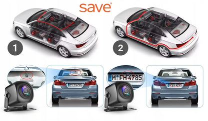 Automobilio vaizdo registratorius Save A4 4K Wi-Fi su galinio vaizdo kamera