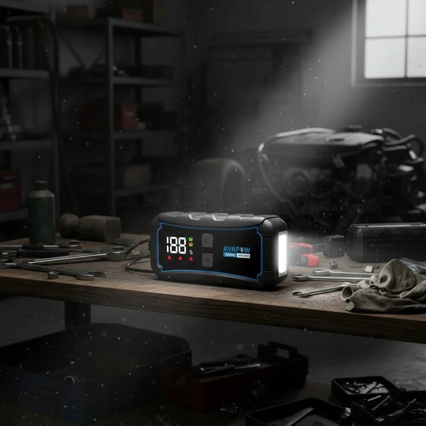 AVAPOW E5 PRO automobilinis užvedimo įrenginys 12000 mAh 2000A 44.4Wh powerbankas