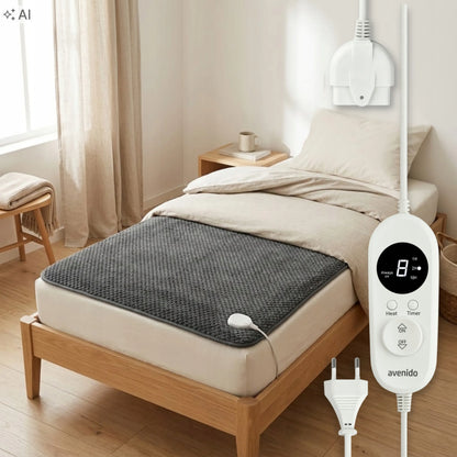 avenido AV 7446 elektrinis šildomasis paklotas, 150 × 100 cm, 8 šildymo lygiai, laikmatis, flisas