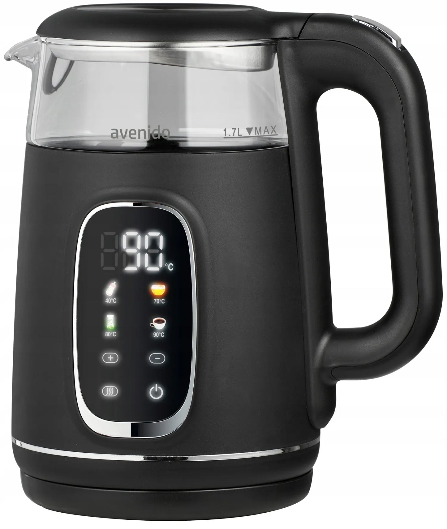 avenido stiklinis elektrinis virdulys su temperatūros reguliavimu 1,7 l