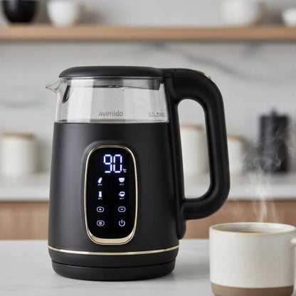 avenido stiklinis elektrinis virdulys su temperatūros reguliavimu 1,7 l