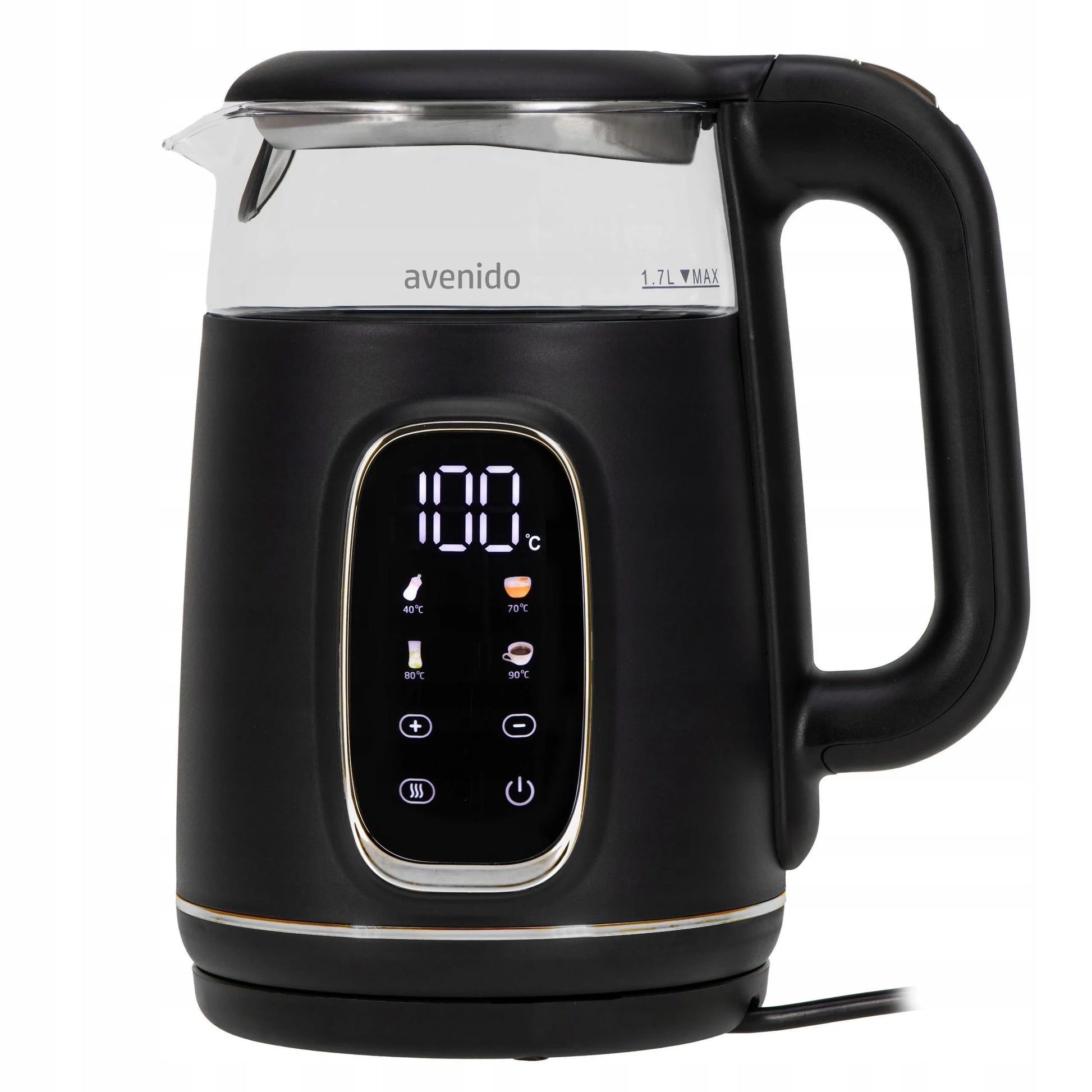avenido stiklinis elektrinis virdulys su temperatūros reguliavimu 1,7 l