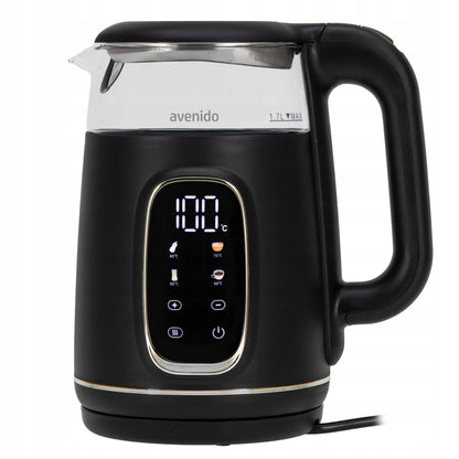 avenido stiklinis elektrinis virdulys su temperatūros reguliavimu 1,7 l