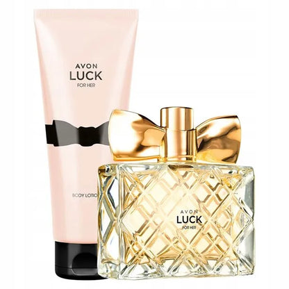 AVON moteriškas rinkinys LUCK 2 viename: parfumuotasis vanduo 50 ml ir kūno balzamas 125 ml
