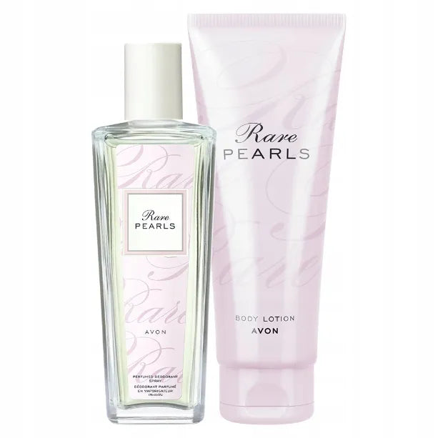 AVON RARE PEARLS rinkinys 2 kosmetikos priemonės purškiklis 75 ml + losjonas 125 ml