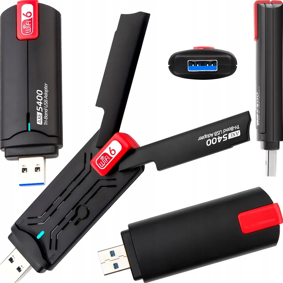 AXE5400 GIGABIT ANTENOS TINKLO PLOKŠTĖ ADAPTERIS WiFi6E TRIBAND 5GHz 6GHz WPA3