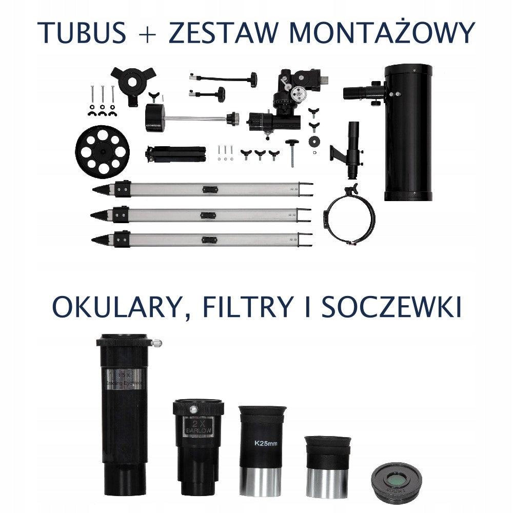 Teleskopas OPTICON Universe 114F1000 – Mėnulio, planetų ir žvaigždžių stebėjimui