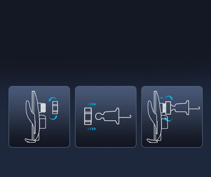 Automobilinis laikiklis telefonui su belaidžiu įkrovikliu, priekiniam stiklui, grotelėms, prietaisų skydeliui