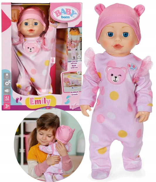 „BABY born“ interaktyvi lėlė Emily „Walk with me“, 43 cm, mokosi vaikščioti