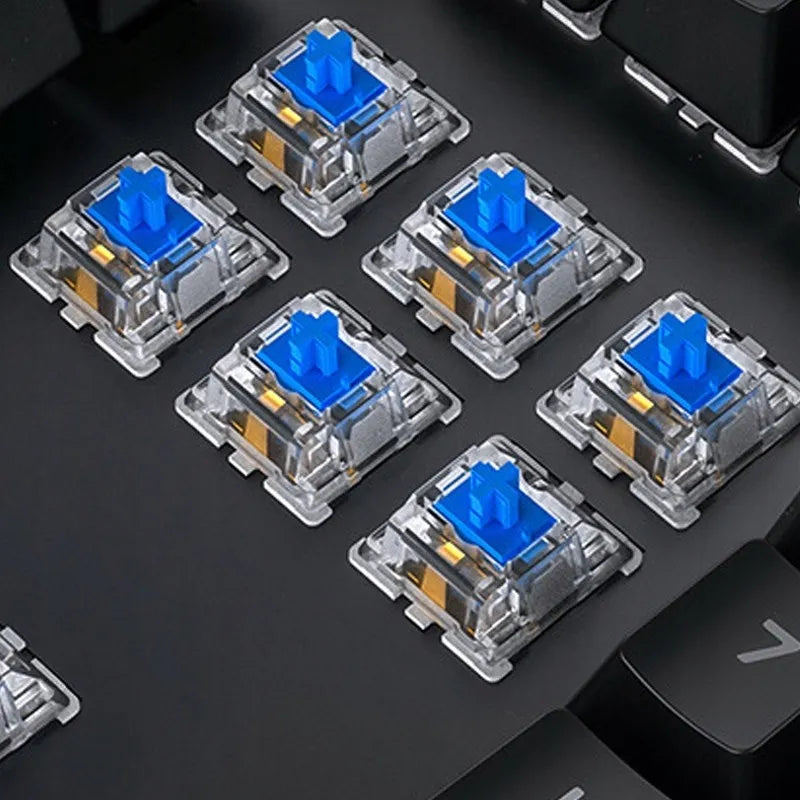 Balta mechaninė žaidimų klaviatūra „Yindiao CLASSIC“, RGB LED, „Outemu Blue“ jungikliai