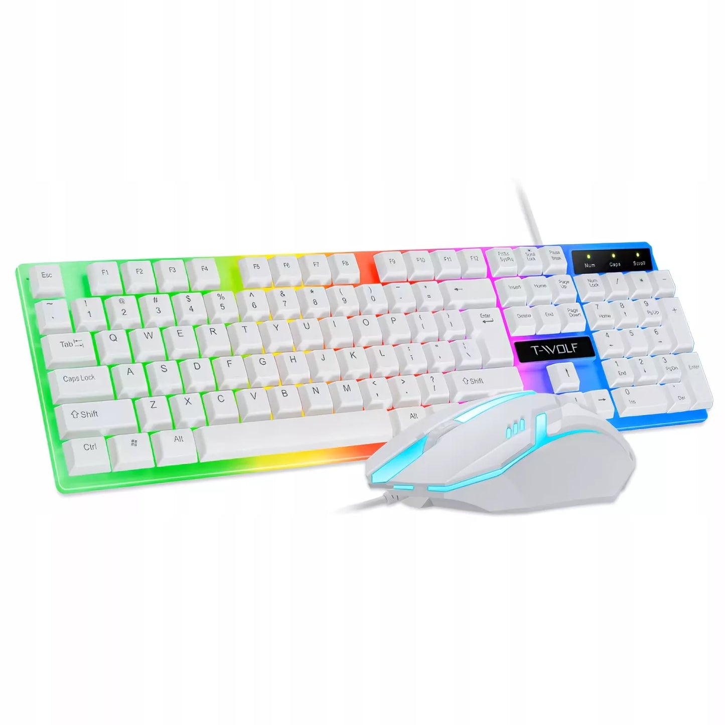BALTA RGB APŠVIEČIAMA ŽAIDIMŲ KLAVIATŪRA SU PELE DSJ 5105