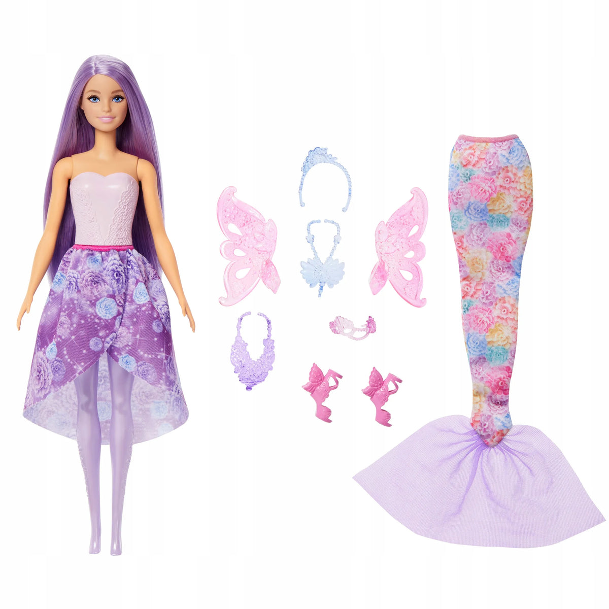 Barbie Dreamtopia lėlės rinkinys 3 viename: fėja, undinė ir princesė su aksesuarais