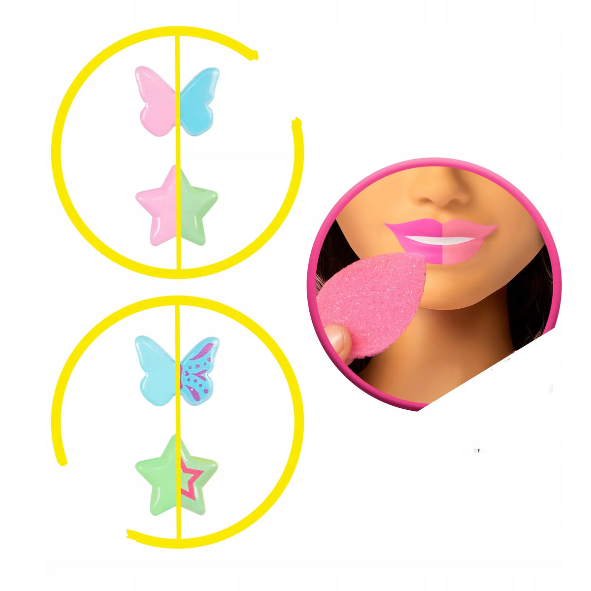 „Barbie“ šukuosenų kūrimo galva rudais plaukais, „Color Reveal“