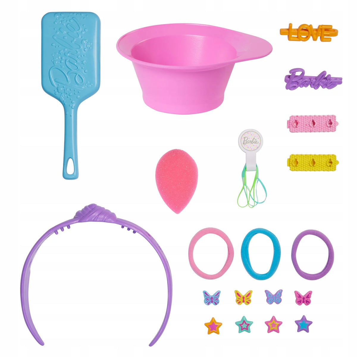 „Barbie“ šukuosenų kūrimo galva rudais plaukais, „Color Reveal“