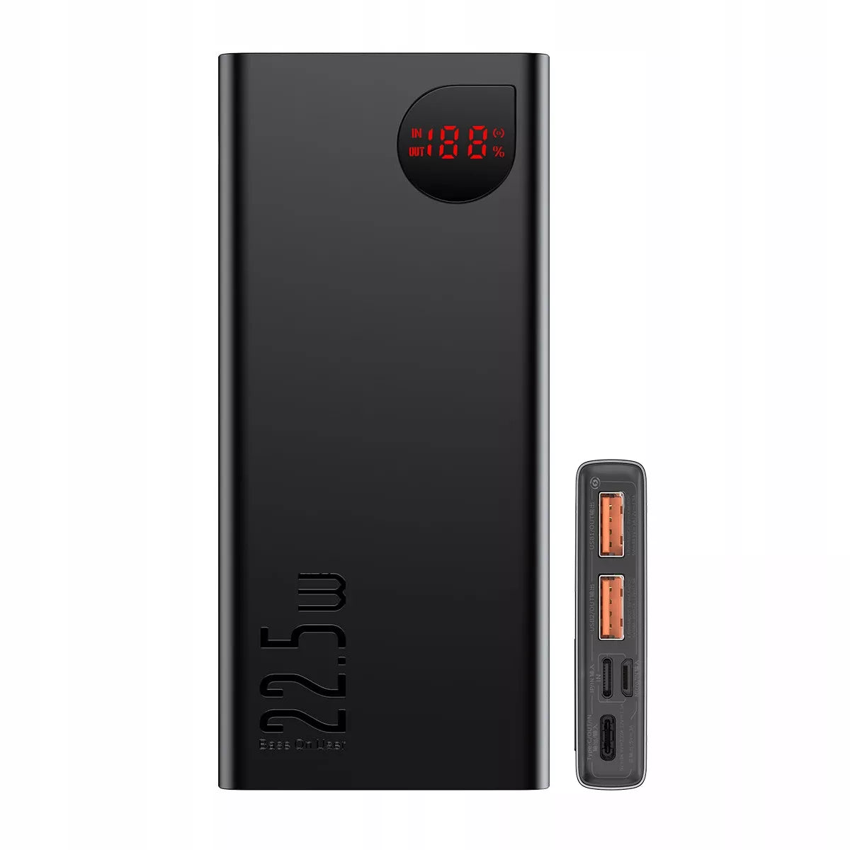 Baseus 10000mAh 22.5W nešiojamas įkroviklis (powerbank) – greitas įkrovimas, USB, USB-C, Lightning, Micro