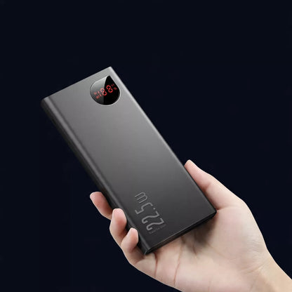 Baseus 10000mAh 22.5W nešiojamas įkroviklis (powerbank) – greitas įkrovimas, USB, USB-C, Lightning, Micro
