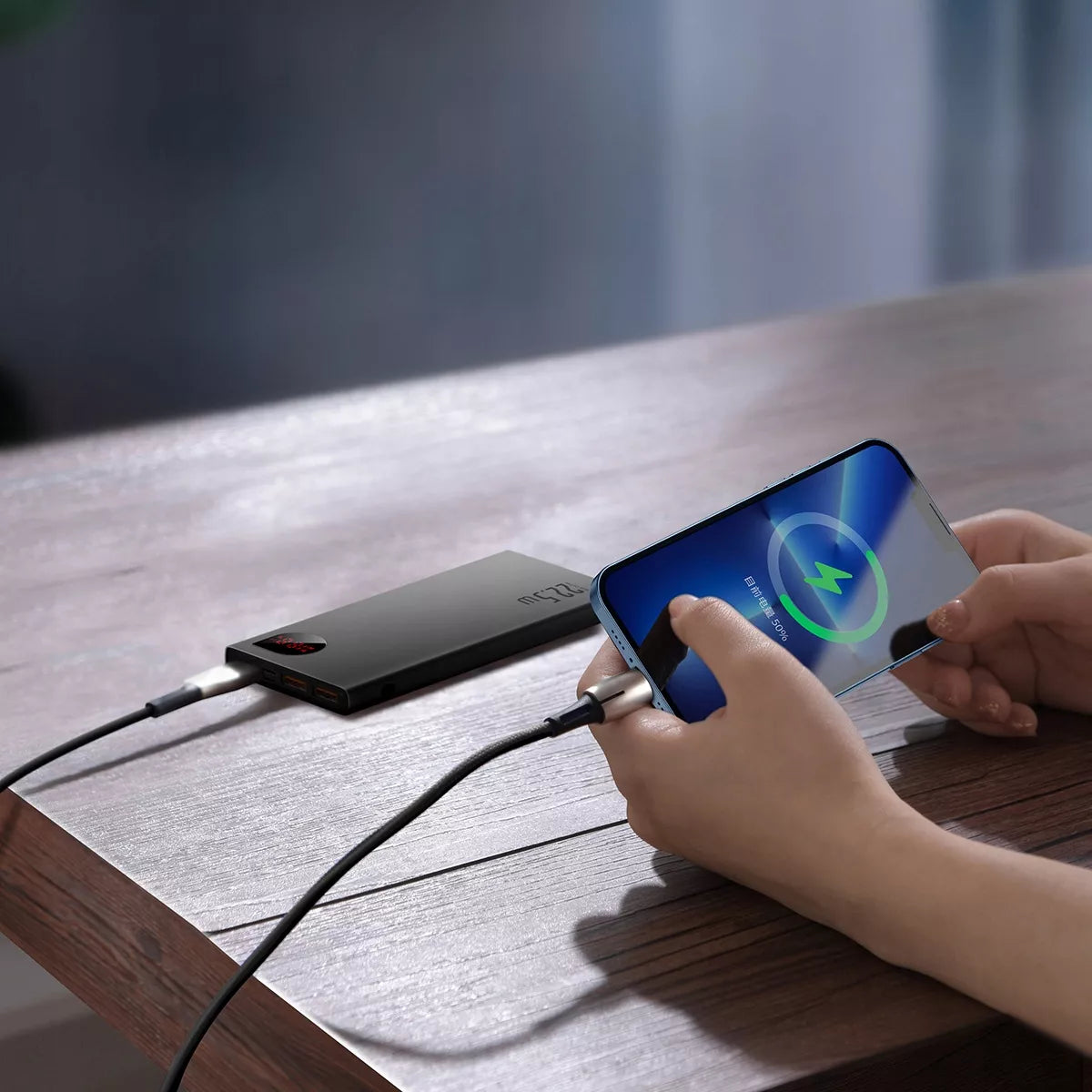 Baseus 10000mAh 22.5W nešiojamas įkroviklis (powerbank) – greitas įkrovimas, USB, USB-C, Lightning, Micro