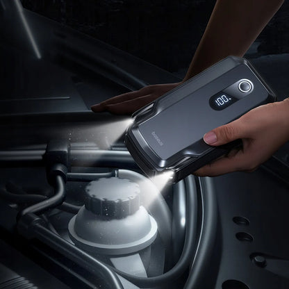 BASEUS automobilinis paleidiklis, 20000 mAh 12V 8000A, gnybtai, žibintuvėlis
