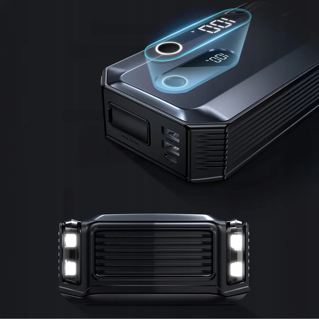 BASEUS automobilinis paleidiklis, 20000 mAh 12V 8000A, gnybtai, žibintuvėlis