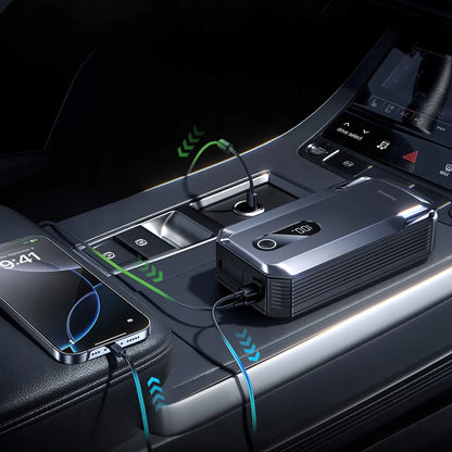 BASEUS automobilinis paleidiklis, 20000 mAh 12V 8000A, gnybtai, žibintuvėlis